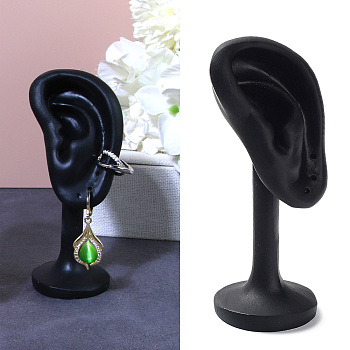 Resin Imitation Ear Jewelry Display Stands, Earrings Storage Rack, Photo Props, Black, 4.3x4x10.2cm