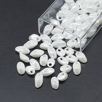 MiYuki Long Magatama Beads, Japanese Seed Beads, (LMA420) White Pearl Ceylon, 7x4mm, Hole: 1mm, about 80pcs/box, net weight: 10g/box