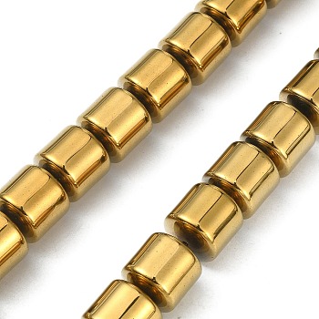 Electroplated Synthetic Non-magnetic Hematite Beads Strands, Long-Lasting Plated, Real 24K Gold Plated, Coloum, Golden Plated, 12~13x12~13mm, Hole: 0.8~0.9mm, about 33pcs/strand, 15.71~15.79 inch(39.9~40.1cm)