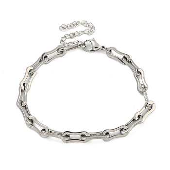 304 Stainless Steel Cable Chains Bracelets for Men & Women, Stainless Steel Color, 7-3/8 inch(18.8cm)