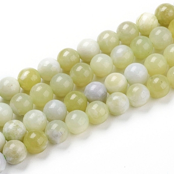 Natural Jade Beads Strands, Round, 6mm, Hole: 1mm, about 62pcs/strand, 15.55 inch(39.5 cm)
