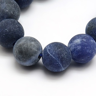 Frosted Natural Sodalite Round Bead Strands(G-M064-12mm-01)-2