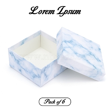 Marble Texture Pattern Paper Cardboard Jewelry Boxes(CON-BC0001-18C)-4