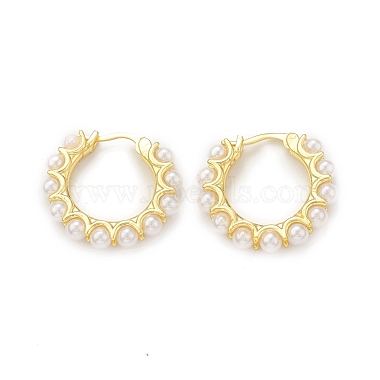White Ring Plastic Earrings