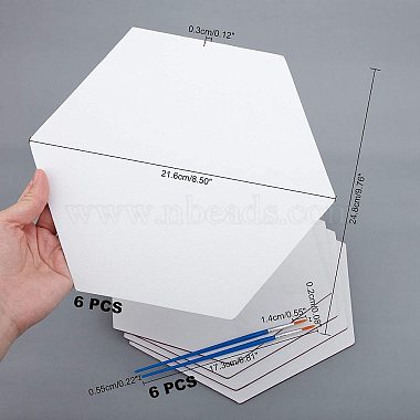 Hexagon Painting Canvas Panel Drawing Boards(DIY-NB0004-10)-2