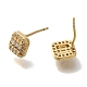 Rack Plating Brass Micro Pave Clear Cubic Zirconia Stud Earrings(EJEW-U011-02G)-2