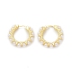 Plastic Imitation Pearl Beaded Hoop Earrings(EJEW-G340-01G)-1