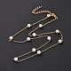 PVD Vacuum Plating 304 Stainless Steel Beaded Necklaces(NJEW-E064-04G)-2