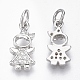Brass Micro Pave Cubic Zirconia Charms(ZIRC-R109-026P-NF)-1