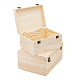 2Pcs 2 Sizes Wooden Packaging Boxes with Hinged Lid(CON-WH0086-247)-1