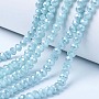 Light Cyan Rondelle Glass Beads(EGLA-A034-P10mm-A04)