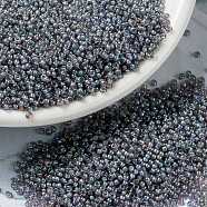 MIYUKI Round Rocailles Beads, Japanese Seed Beads, 15/0, (RR360) Lined Light Amethyst AB, 1.5mm, Hole: 0.7mm, about 5555pcs/10g(X-SEED-G009-RR0360)