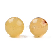 Resin Beads, Imitation Gemstone, Round, Pale Goldenrod, 12x11.5mm, Hole: 1.5~3mm(RESI-N034-01-I03)