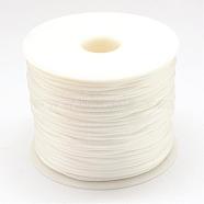 Nylon Thread, Rattail Satin Cord, White, 1.5mm, about 100yards/roll(300 feet/roll)(NWIR-R025-1.5mm-800)