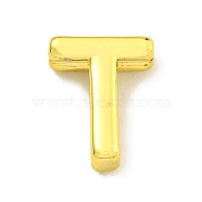 Brass Beads, Real 18K Gold Plated, Letter T, 8x6.8x3mm, Hole: 1.5mm(KK-K354-07G-T)