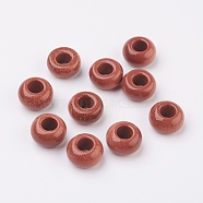 Synthetic Goldstone European Beads, Large Hole Beads, Rondelle, 14x7~8mm, Hole: 6mm(G-G740-14x8mm-14)