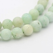 Natural Flower Amazonite Round Bead Strands, 8mm, Hole: 1mm, about 49pcs/strand, 15.7 inch(G-P070-33-8mm)