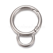 Alloy Spring Gate Ring, with Loop, Circle Key Rings, for Handbag Ornaments Decoration, Cadmium Free & Lead Free, Platinum, 45x35x4mm, Hole: 13x8mm(KEYC-H109-03B-P)