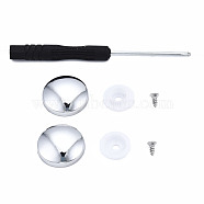 DIY Clothing Button Accessories Set, 6Pcs Stainless Steel Craft Solid Screw Rivet, with Plastic, 1Pc Iron Cross Head Screwdriver, with Plastic Handles, Flat Round, Platinum, 20x18.5mm(FIND-T066-04A-P)