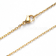 Vacuum Plating 304 Stainless Steel Cable Chain Necklace, with Lobster Claw Clasp, Golden, 19.68 inch(50cm), Link: 3x2x0.6mm(NJEW-S420-008C-G)