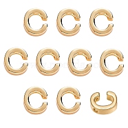 10Pcs Brass Charms, Long-Lasting Plated, Golden, Letter, Letter.C, C: 9x7.5x3mm, Hole: 1.5mm(KK-SZ0005-35C)