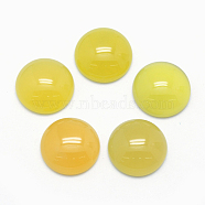 Natural Topaz Jade Cabochons, Flat Round, Dyed & Heated, 16x6mm(G-E492-B-04)