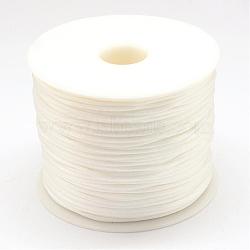 Nylon Thread, Rattail Satin Cord, White, 1.5mm, about 100yards/roll(300 feet/roll)(NWIR-R025-1.5mm-800)