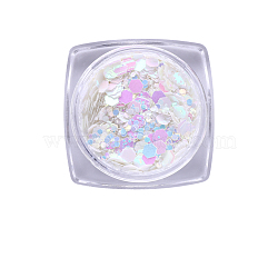 Hexagon Shining Nail Art Decoration Accessories, with Glitter Powder and Sequins, DIY Sparkly Paillette Tips Nail, Colorful, Powder: 0.1~0.5x0.1~0.5mm, Sequin: 0.5~3.5x0.5~3.5mm, about 1g/box(MRMJ-T063-546A)