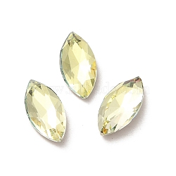 Glass Rhinestone Cabochons, Point Back & Back Plated, Faceted, Horse Eye, Jonquil, 10x5x3mm(RGLA-P037-09B-D337)