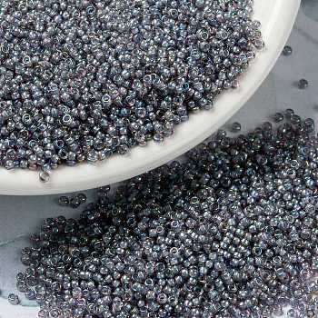 MIYUKI Round Rocailles Beads, Japanese Seed Beads, 15/0, (RR360) Lined Light Amethyst AB, 1.5mm, Hole: 0.7mm, about 5555pcs/10g