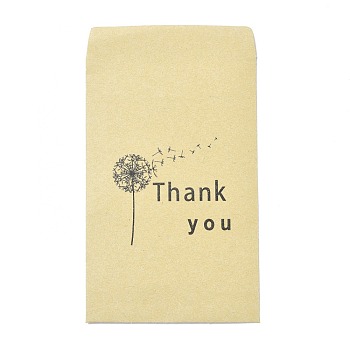 Craft Paper Bags, Gift Bags, Rectangle, Dandelion Pattern, 12.5x7.15x0.03cm