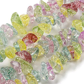 Glass Beads Strands, Nuggest, Colorful, 3~6x7~11x6~8mm, Hole: 0.7mm, 32.68 inch(83cm)