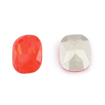 K9 Glass Rhinestone Cabochons, Pointed Back & Back Plated, Faceted, Oval, Siam, 10x8x4mm