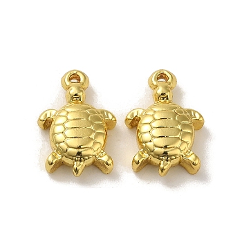 304 Stainless Steel Pendants, Tortoise Charm, Real 18K Gold Plated, 15.5x10.5x4mm, Hole: 0.7mm