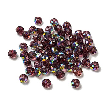 Electroplate Glass Beads, Rondelle, Dark Red, 6x4mm, Hole: 1.4mm, 100pcs/bag