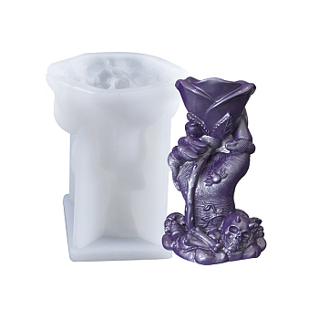 DIY Silicone Candle Holder Molds, Resin Casting Molds, Hand with Rose, Flower, 8.7x9.5x14.2cm