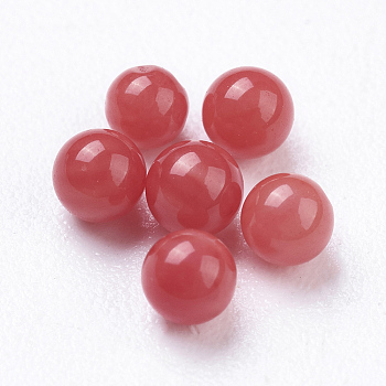 Natural Magnesite Beads, Gemstone Sphere, Dyed, Round, Undrilled/No Hole Beads, Gemstone Sphere, Red, 2.5mm