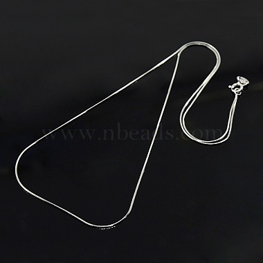 Trendy Unisex Rhodium Plated 925 Sterling Silver Snake Chain Necklaces(X-STER-M034-B-08)-2