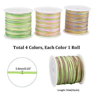 Elite 4 Rolls 4 Colors Segment Dyed Nylon Thread Cord(NWIR-PH0002-14B)-2