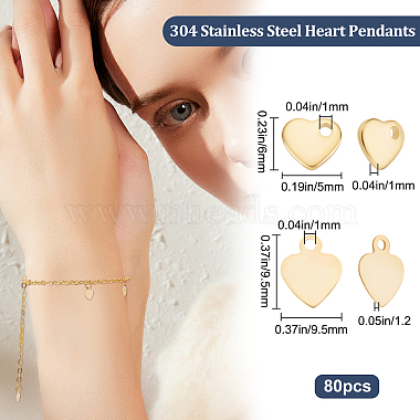 80Pcs 4 Styles 201 & 304 Stainless Steel Charms(STAS-BBC0001-94)-2