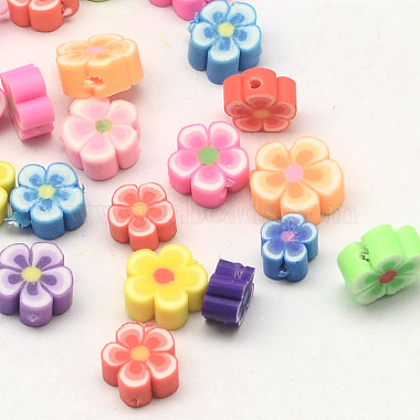 12mm Mixed Color Flower Polymer Clay Beads