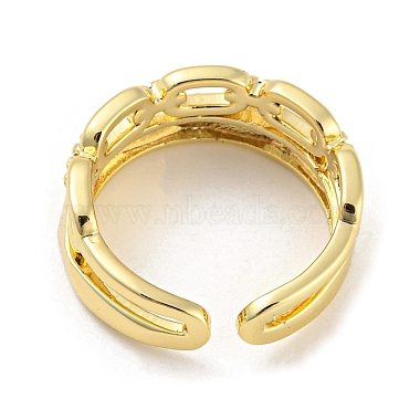 Brass Micro Pave Cubic Zirconia Open Cuff Rings(RJEW-C033-07G)-3