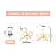 24Pcs 2 Color Brass Stud Earring Findings(KK-FH0004-78)-2