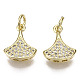 Brass Micro Pave Cubic Zirconia Charms(ZIRC-T013-12G-NF)-1