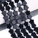 Synthetic Blue Goldstone Beads Strands, Star, 5.5~6x6~6.5x2~3mm, Hole: 0.7~0.8mm, about 63~65pcs/strand, 14.76~15.16 inch(37.5~38.5cm)(G-N257-24A-01)