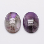 Oval Natural Amethyst Cabochons, 25x18x6mm(X-G-K020-25x18mm-03)