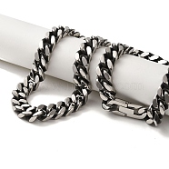 304 Stainless Steel Curb  Chain Necklaces, Stainless Steel Color, 23.82 inch(60.5cm)(NJEW-Q337-05C-AS)