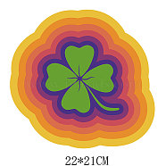Saint Patrick's Day Theme PET Sublimation Stickers, Heat Transfer Film, Iron on Vinyls, for Clothes Decoration, Clover, 210x220mm(PW-WG82990-05)
