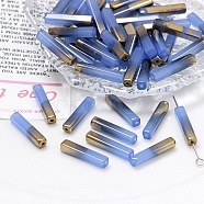 Electroplate Glass Beads, Faceted, Rectangle, Cornflower Blue, 19.5~20x4x4mm, Hole: 1mm(GLAA-D024-02F)