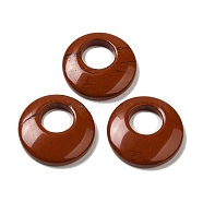 Natural Red Jasper Pendants, Donut/Pi Disc Charms, 27.5~28x4.5~5.5mm(G-T122-76N)